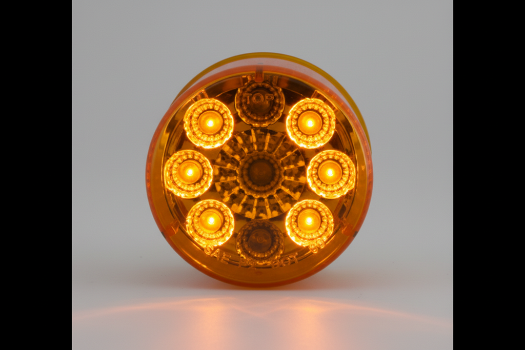 Miro-Flex LED Clearance or Side Marker Light w/ Reflector - Submersible - 9 Diodes - Amber Lens