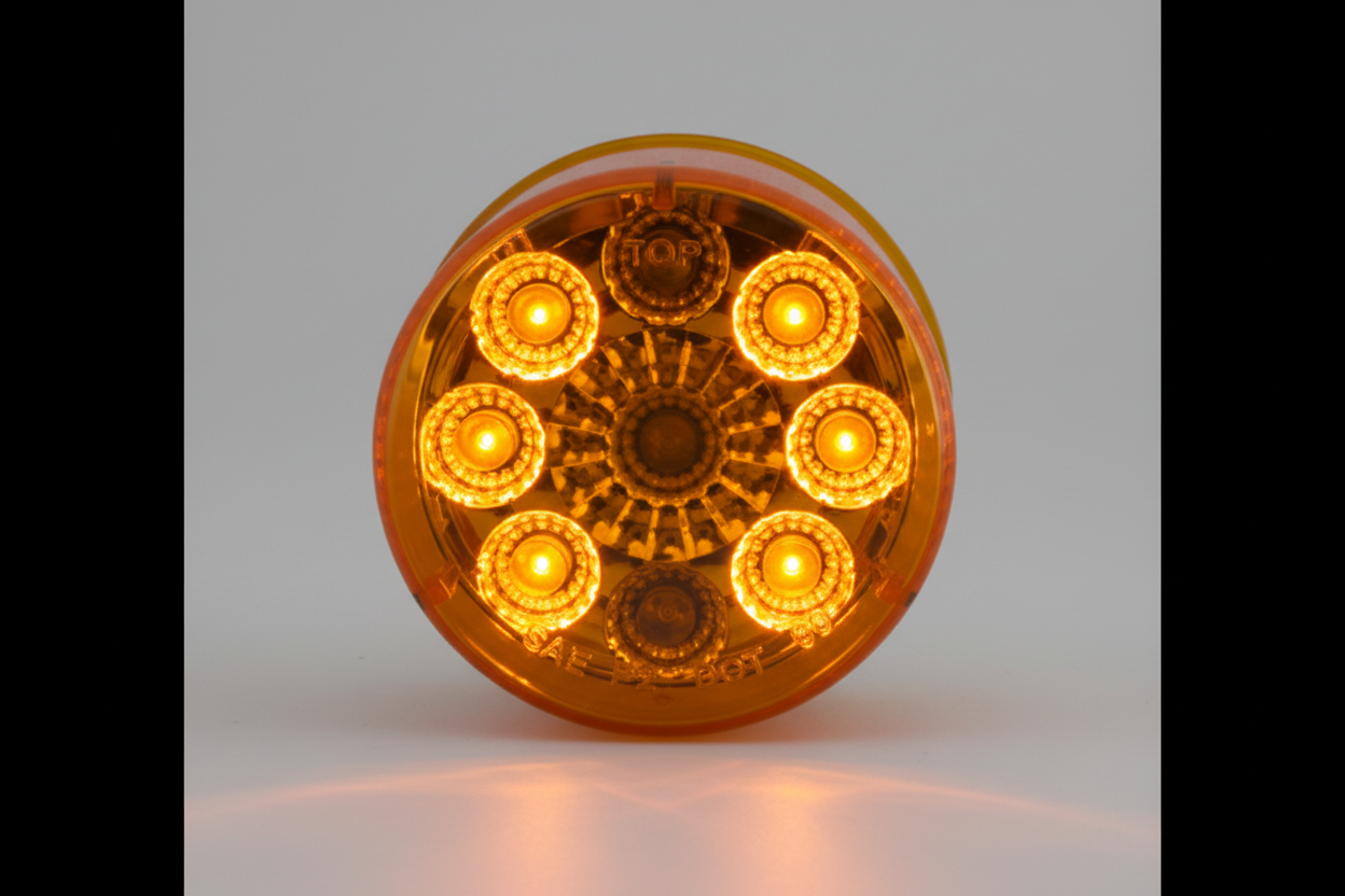 Miro-Flex LED Clearance or Side Marker Light w/ Reflector - Submersible - 9 Diodes - Amber Lens