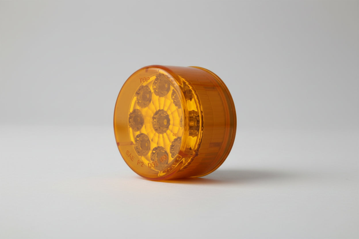 Miro-Flex LED Clearance or Side Marker Light w/ Reflector - Submersible - 9 Diodes - Amber Lens