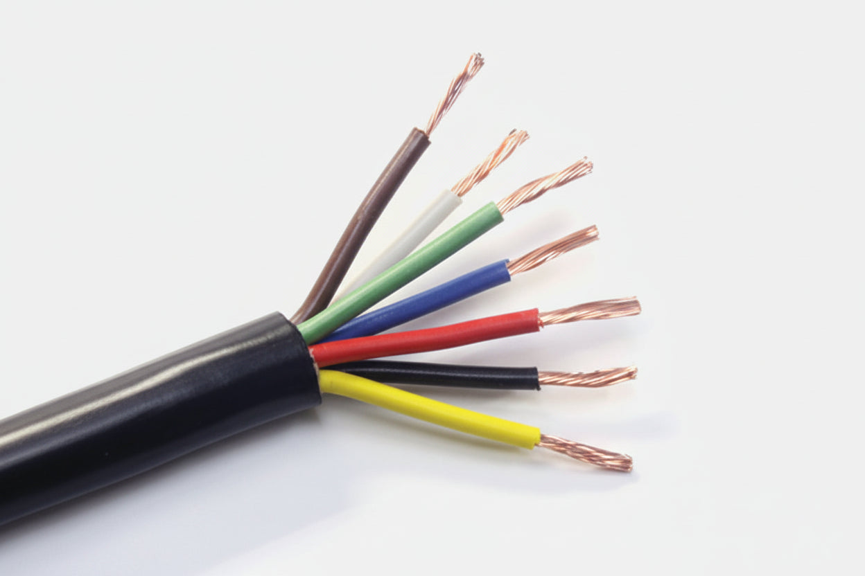 7-Wire Trailer Cable Wiring, 12/14 Gauge Wire
