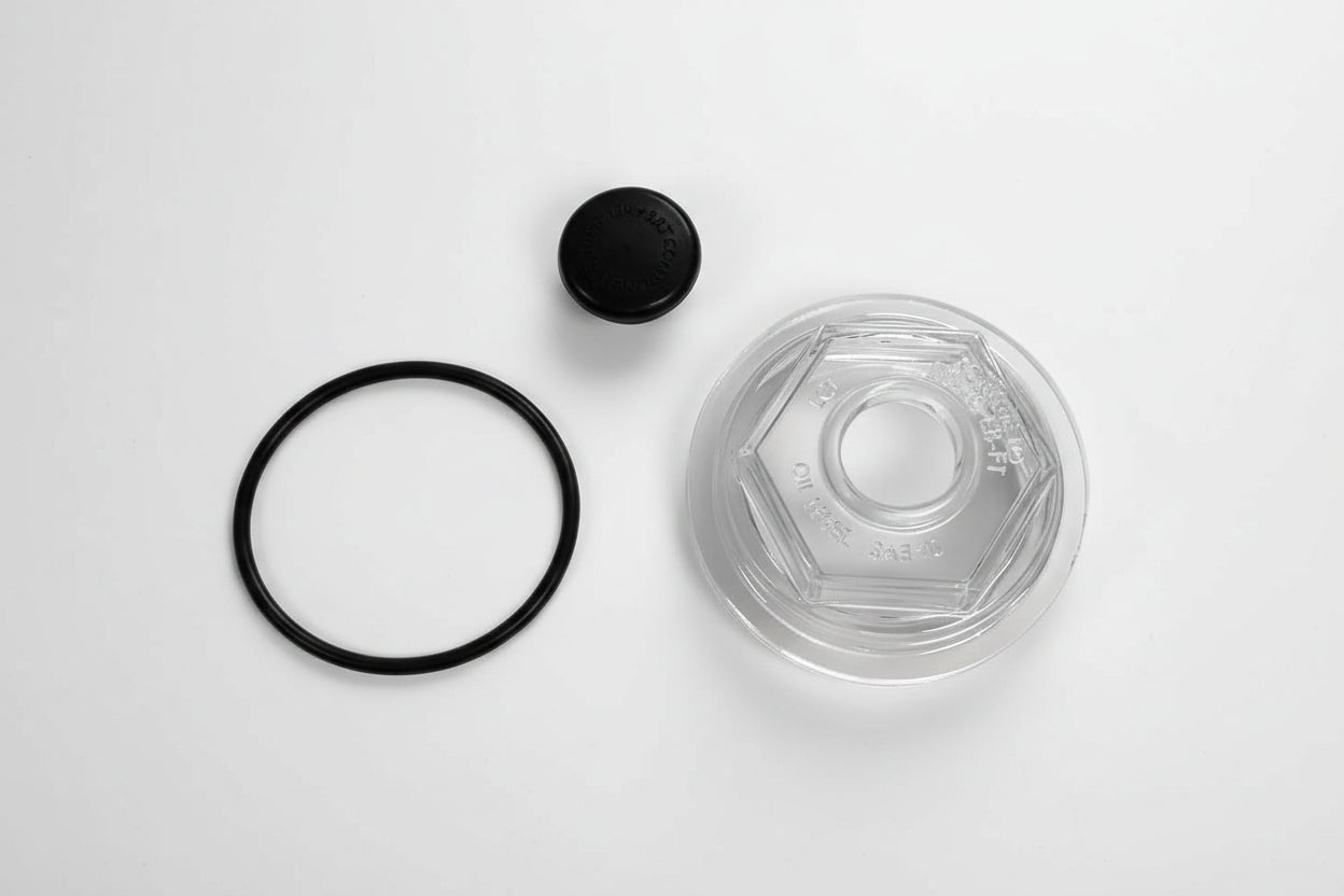 OIL CAP; 8K SCREW IN; CLEAR PLASTIC
