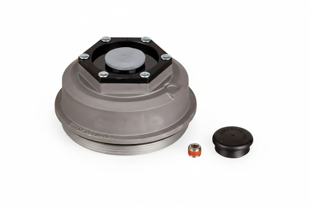 LIPPERT TRAILER AXLE OIL AND DUST CAP WITH SET SCREW - 10,000 TO 16,000 LBS. BLACK
