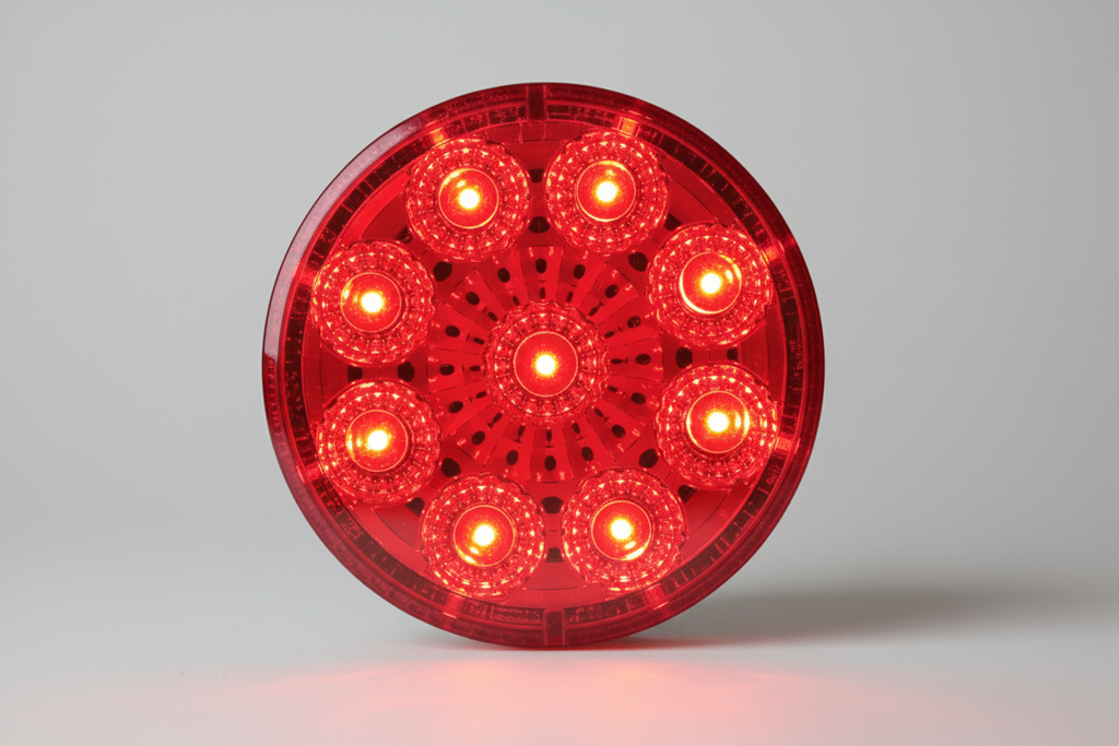 Miro-Flex LED Clearance or Side Marker Light w/ Reflector - Submersible - 9 Diodes - Red Lens