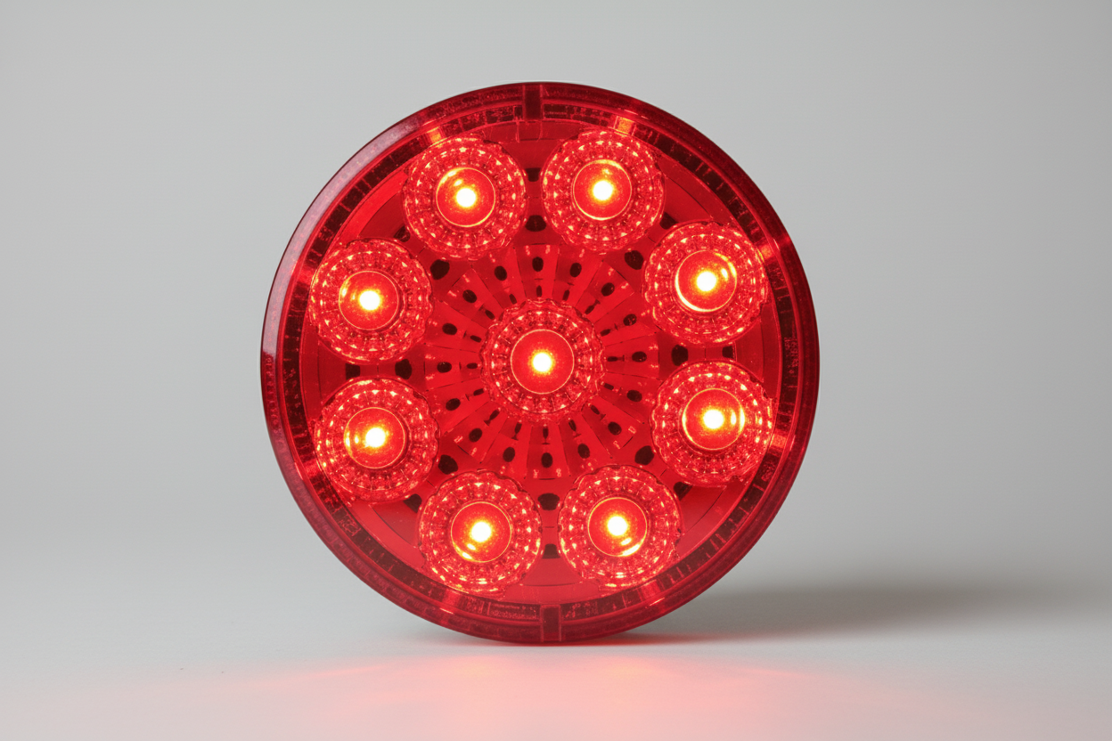 Miro-Flex LED Clearance or Side Marker Light w/ Reflector - Submersible - 9 Diodes - Red Lens