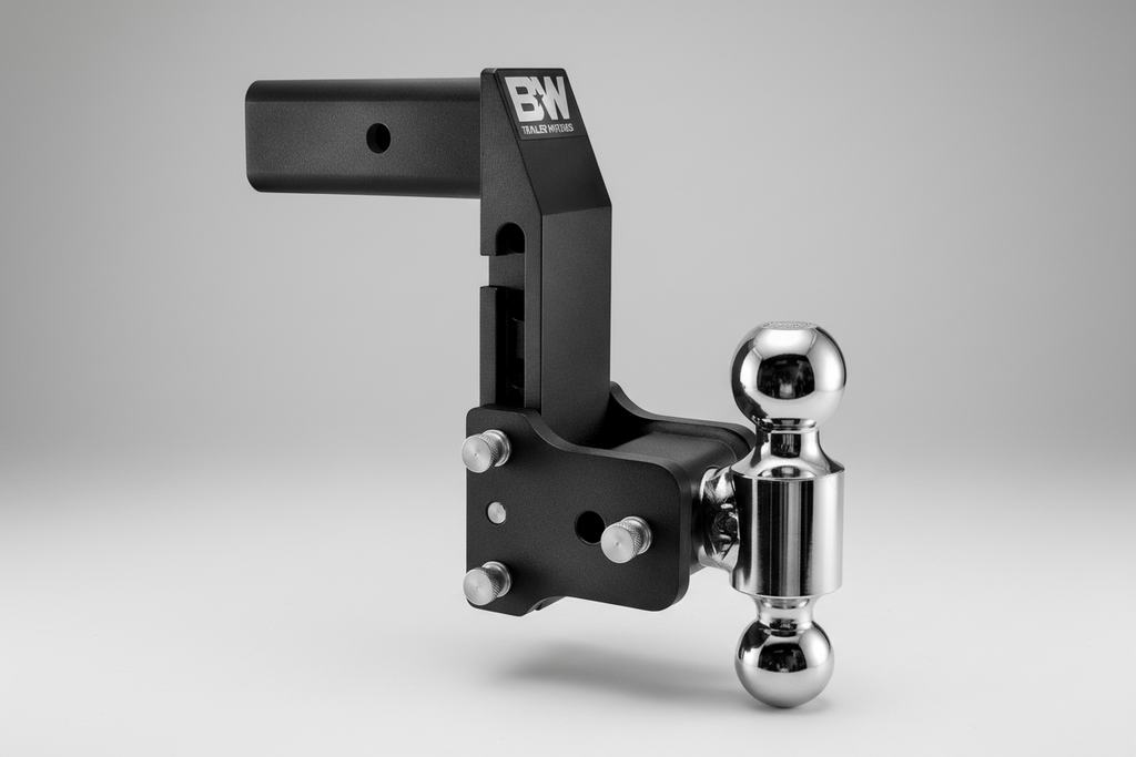 B&W Dual-Ball MultiPro | MultiFlex Tow & Stow has a 2.5" Shank, 7" Drop and a Black Finish.