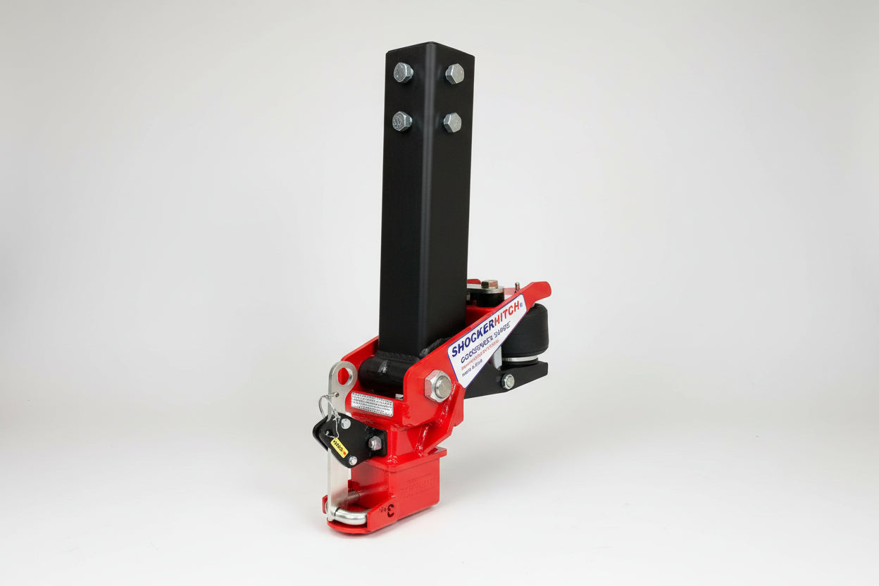 Shocker 40K Gooseneck Surge Air Hitch & Coupler for 3" Ball - Top Crank Stem