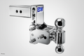 Chrome trailer hitch with 'BW' logo on a white background