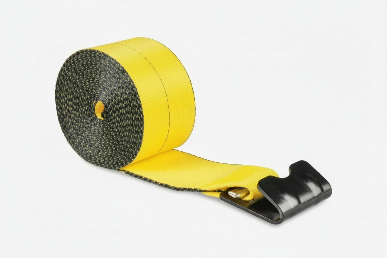 Titan Chain Strap for Truck and Trailer Winch - Flat Hook - 4" x 30' - 5,400 lbs Yellow