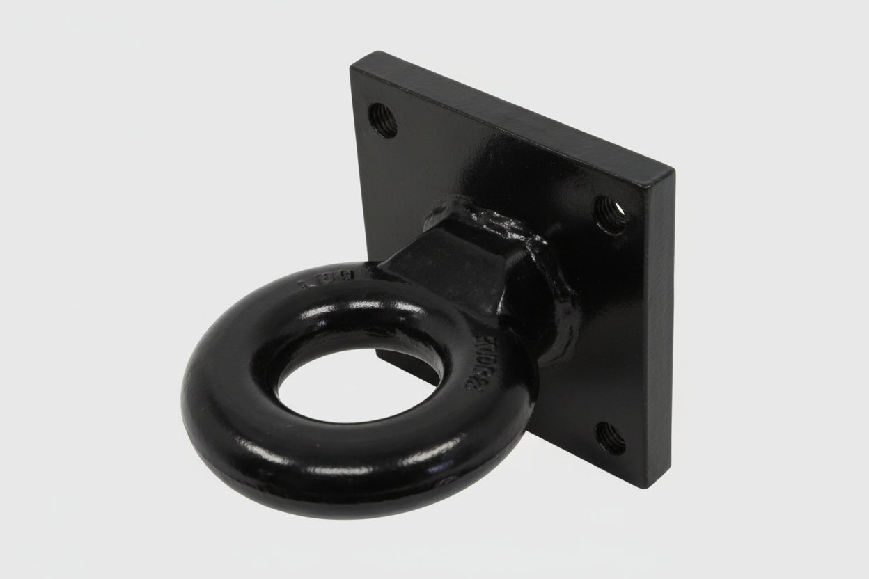 COUPLER, 2-1/2 EYE - 35K PINTLE RING 4-BOLT - FLAT MOUNT"