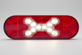 Fusion LED Hardwired Trailer Light - Stop, Tail, Turn, Backup - Oval - Red/Clear X Lens - 20 Diodes