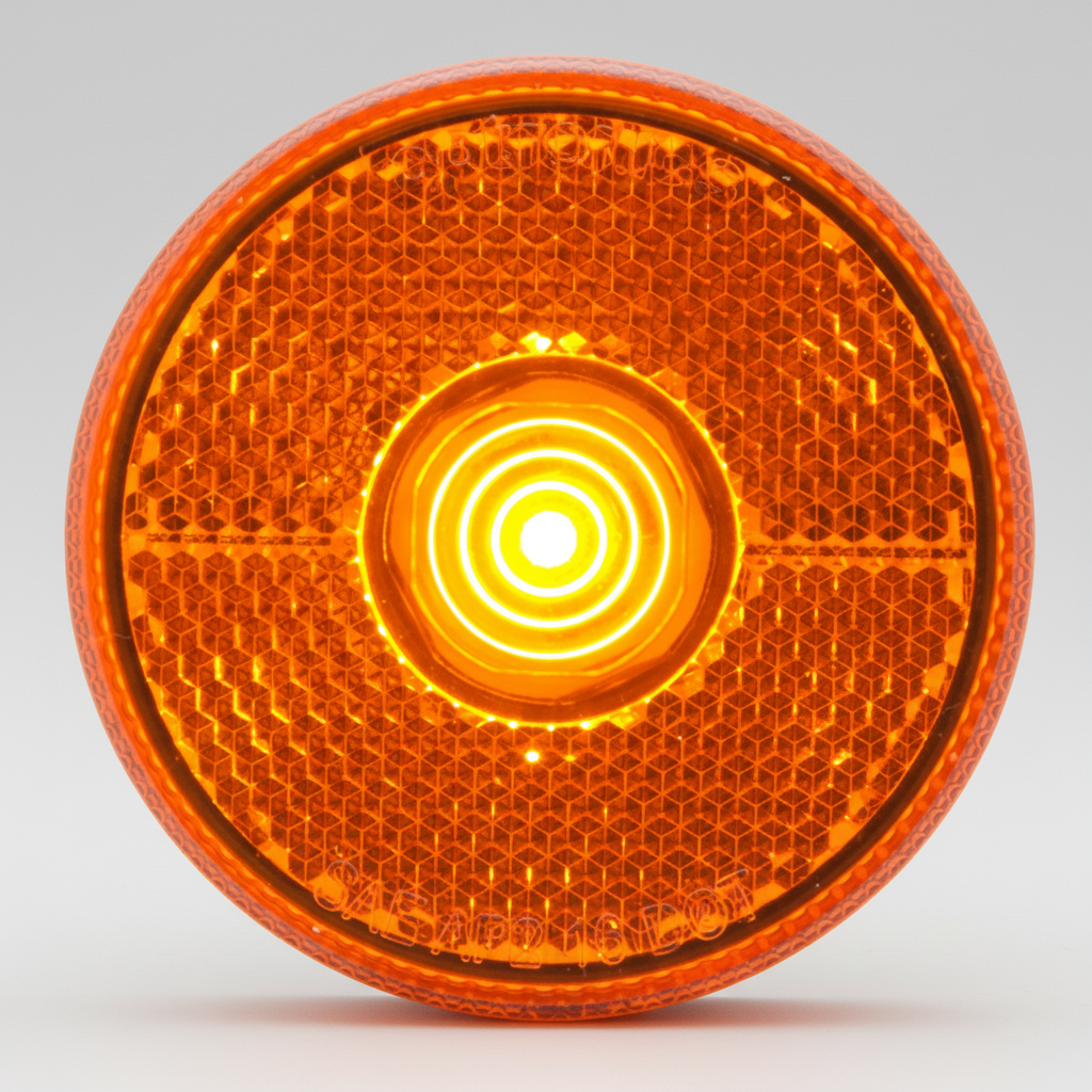 Optronics LED Clearance or Side Marker Trailer Light w/ Reflector - 1 Diode - Round - Amber Lens