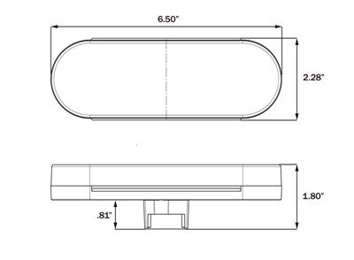 LED, 6 RED OVAL  STOP/TAIL/TURN