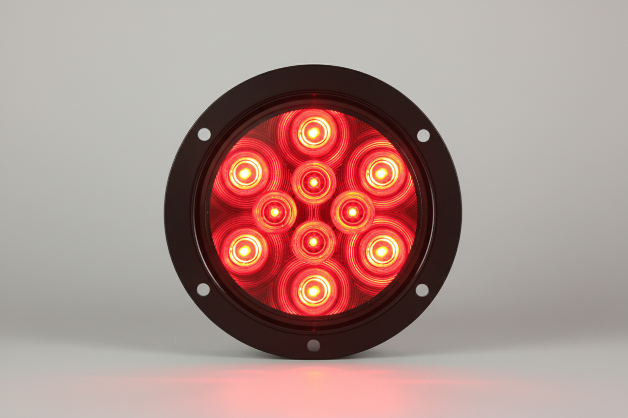 Optronics LED Trailer Tail Light - Stop, Turn, Tail - Submersible - 10 Diodes - Round - Red Lens