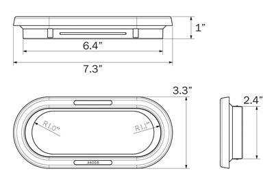 GROMMET FOR 6" OVAL LIGHT
