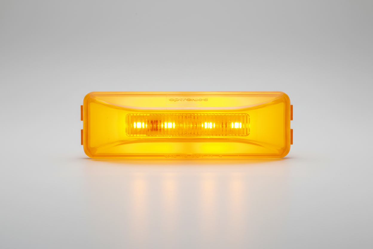 GloLight Thinline LED Trailer Clearance or Side Marker Light - Submersible - Rectangle - Amber Lens