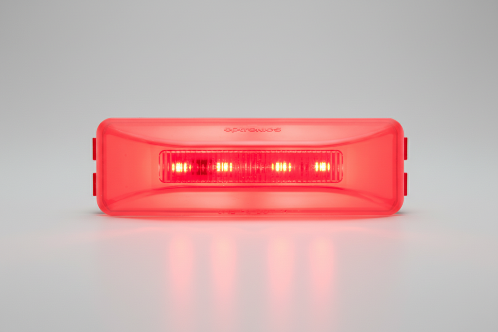 GloLight Thinline LED Trailer Clearance or Side Marker Light - Submersible - Rectangle - Red Lens