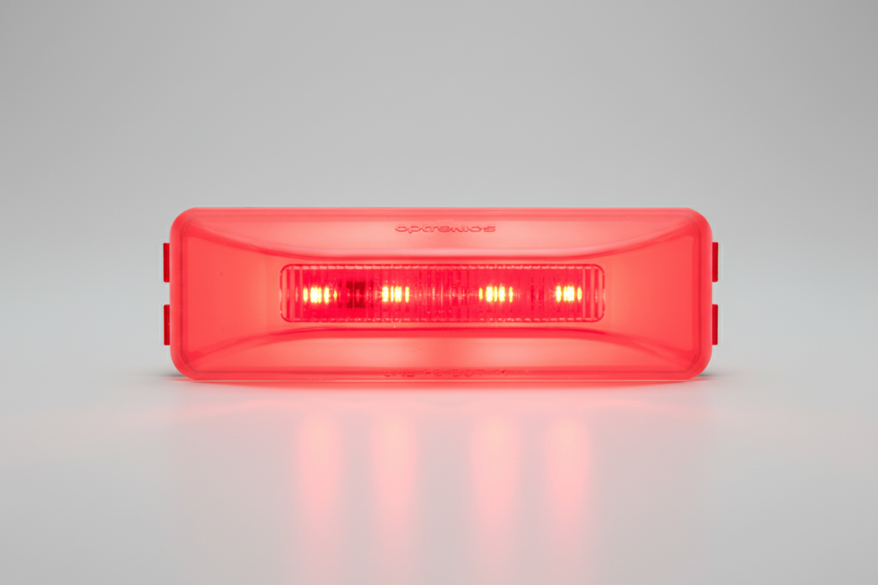 GloLight Thinline LED Trailer Clearance or Side Marker Light - Submersible - Rectangle - Red Lens
