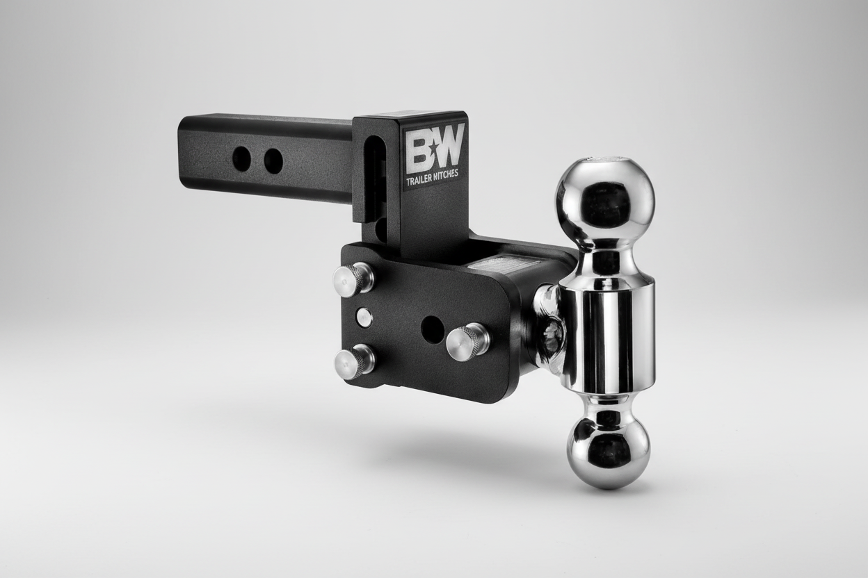 B&W Trailer Hitches Tow & Stow Adjustable Trailer Hitch Ball Mount - Fits 2" Receiver, Dual Ball (2" x 2-5/16"), 3" Drop, 10,000 GTW